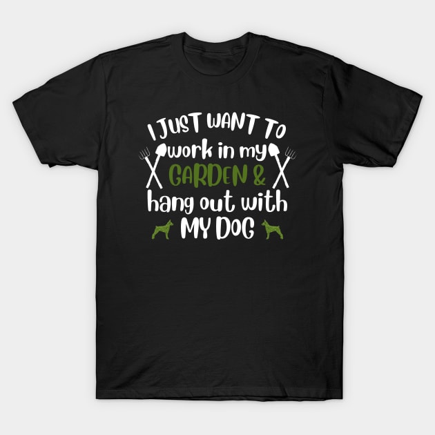 I just want to work in my garden and hangout with my dog. T-Shirt by Emouran